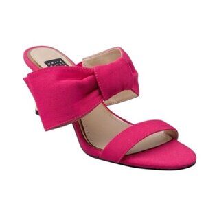 *White House Black Market Bow Heels Womens 7.5 Pink Barbiecore Feminine Sandal